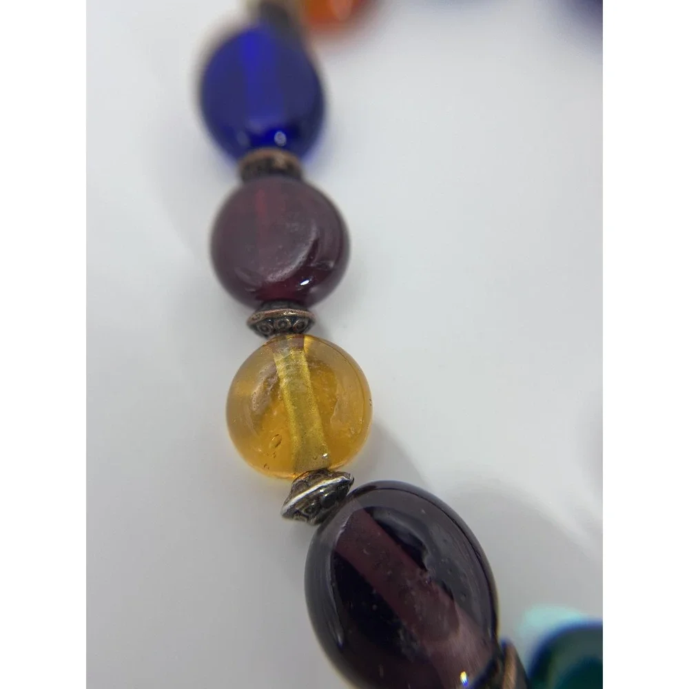 Handmade Lampwork Art Glass Bead Bracelet 7